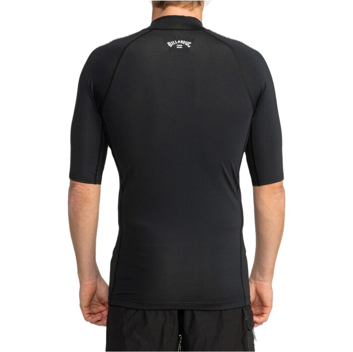 2024 Billabong Mens Logo Surf Short Sleeve Rash Vest EBYWR03010 - Black